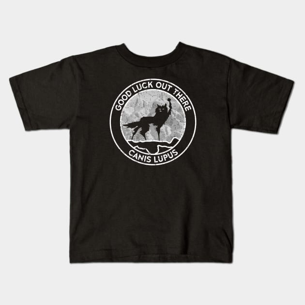 Fantastic Mr Fox - Wolf - Canis Lupus - Mountain - Weathered Kids T-Shirt by Barn Shirt USA